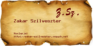 Zakar Szilveszter névjegykártya